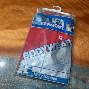 Vintage 80s Helly Hansen Red T-Neck zip Baselayer Top Large USA Ski Team…